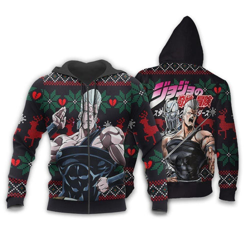 Divesart - Jean Pierre Polnareff Ruma joulupaita ja huppari Custom JoJon Bizzare Adventure Anime -joululahjat